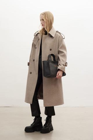 Throat Latch Trench Coat Mink