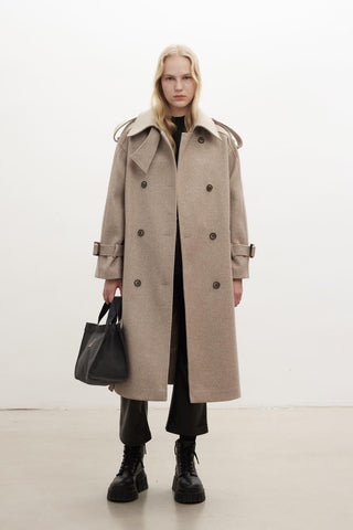 Throat Latch Trench Coat Mink