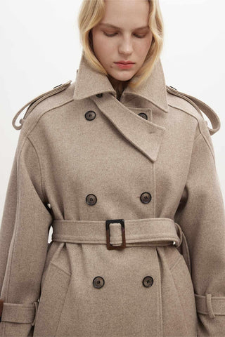 Throat Latch Trench Coat Mink