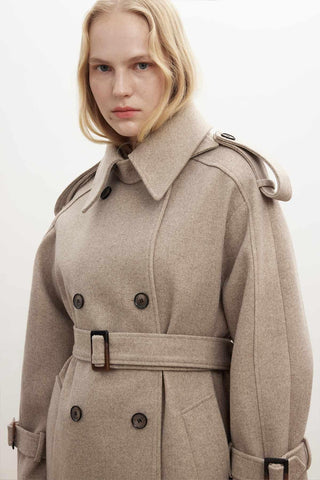 Throat Latch Trench Coat Mink