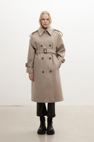 Throat Latch Trench Coat Mink