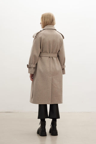 Throat Latch Trench Coat Mink