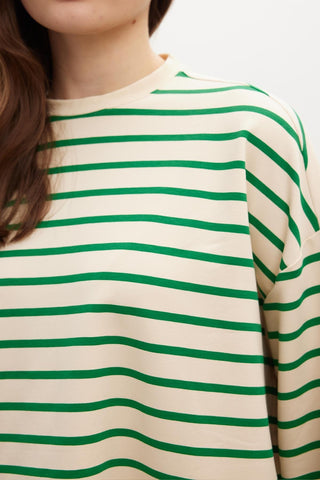 Striped Oversize Sweatshirt Green