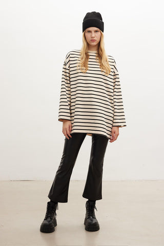 Striped Oversize Sweatshirt Black