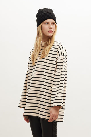 Striped Oversize Sweatshirt Black