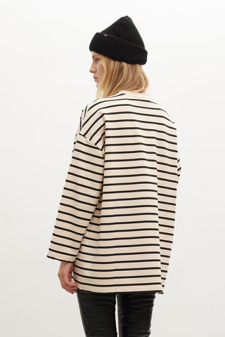 Striped Oversize Sweatshirt Black