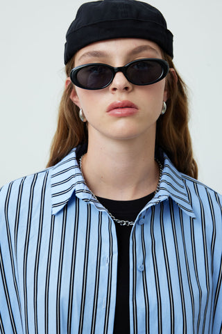 Striped Cotton Shirt Blue Stripe