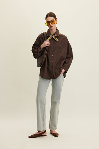 Premium Relaxed Shirt Brown