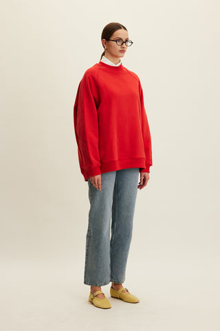 OVERSIZE BASIC SWEATSHIRT KIRMIZI