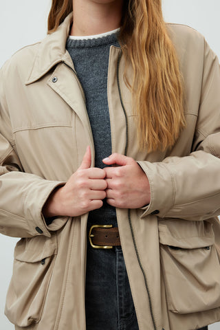 Oversize Bomber Coat Camel