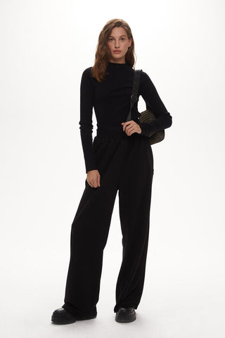 Belt Detailed Palazzo Pants Black