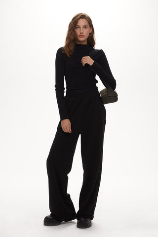 Belt Detailed Palazzo Pants Black