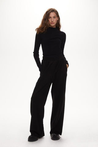 Belt Detailed Palazzo Pants Black