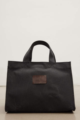 Faded Effect Small Canvas Bag Black