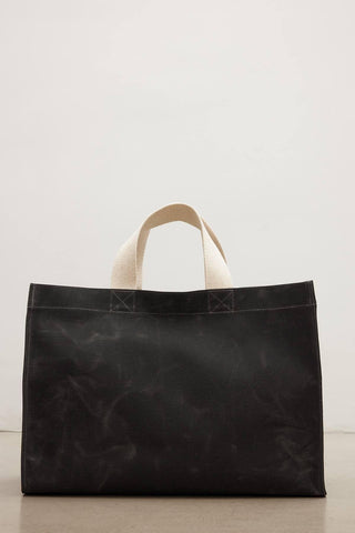 Faded Effect Large Canvas Bag Black