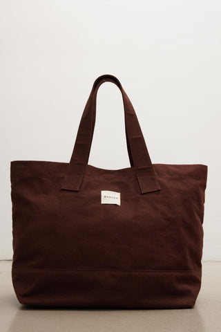 XL Canvas Shopper Bag Dark Brown