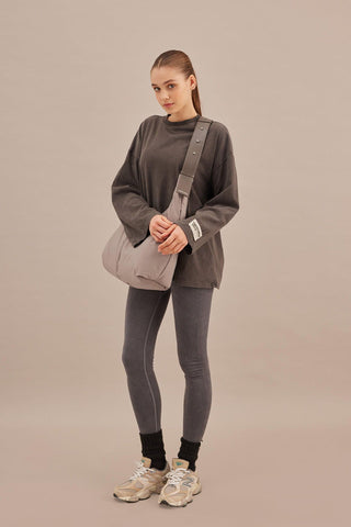 Faded Effect Oversize Sweatshirt Anthracite