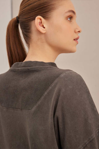 Faded Effect Oversize Sweatshirt Anthracite