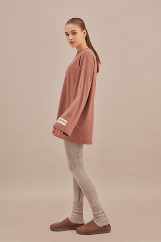 Faded Effect Oversize Sweatshirt Dusty Rose