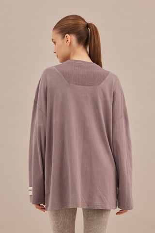 Faded Effect Oversize Sweatshirt Lavender