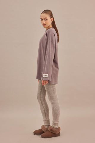 Faded Effect Oversize Sweatshirt Lavender