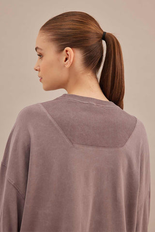 Faded Effect Oversize Sweatshirt Lavender