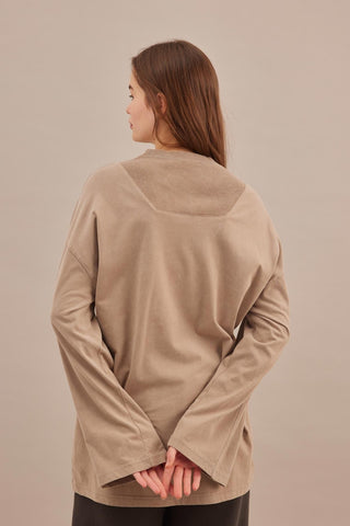 Faded Effect Oversize Sweatshirt Stone