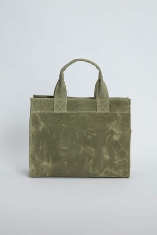 Faded Effect Medium Canvas Bag Military Khaki