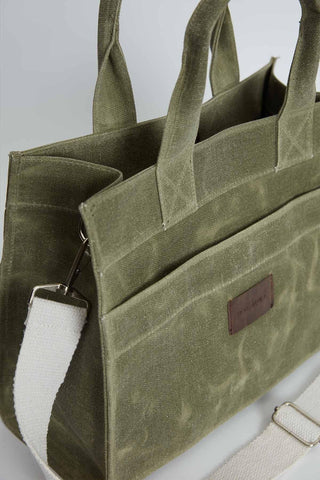 Faded Effect Medium Canvas Bag Military Khaki