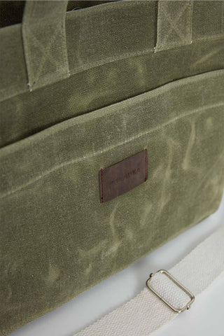 Faded Effect Medium Canvas Bag Military Khaki