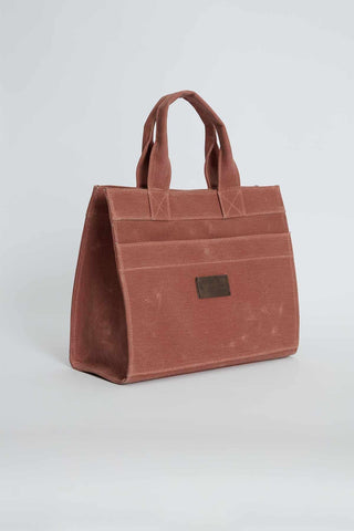 Faded Effect Medium Canvas Bag Orange