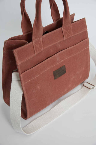 Faded Effect Medium Canvas Bag Orange