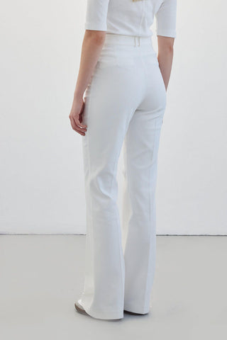 Long Flare Pants Ecru