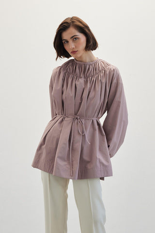 Shirred Collar Tunic Dusty Rose