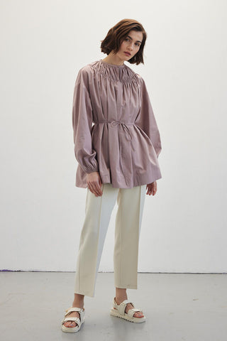 Shirred Collar Tunic Dusty Rose