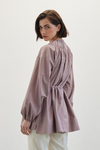 Shirred Collar Tunic Dusty Rose