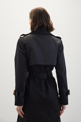 Double-Breasted Classic Trench Coat Black