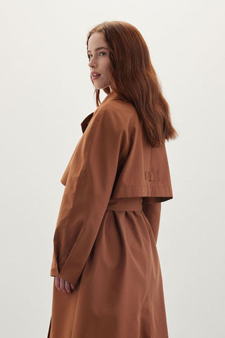 Double-Breasted Trench Coat Hazelnut