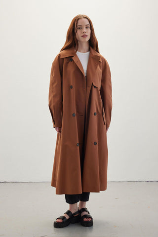 Double-Breasted Trench Coat Hazelnut