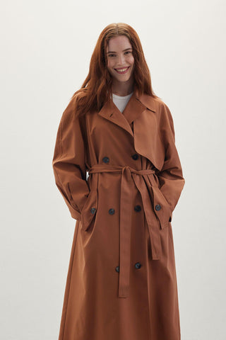 Double-Breasted Trench Coat Hazelnut