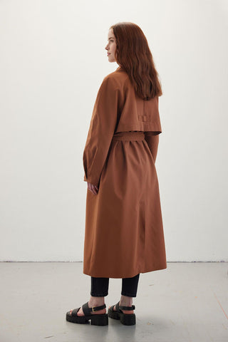 Double-Breasted Trench Coat Hazelnut