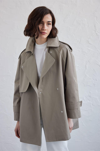 Oversize Short Trench Coat Pistachio