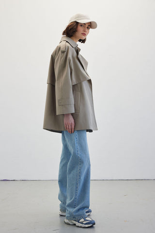 Oversize Short Trench Coat Pistachio