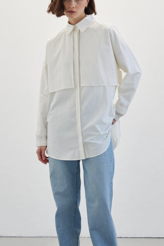 Belted Trench Shirt Ecru