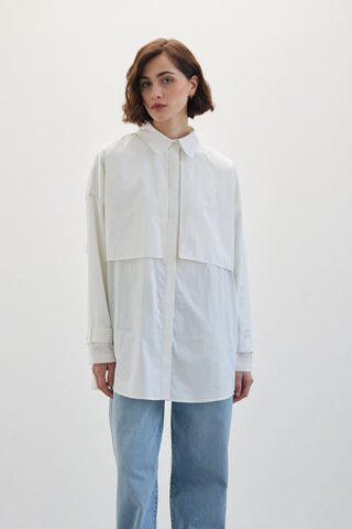 Belted Trench Shirt Ecru