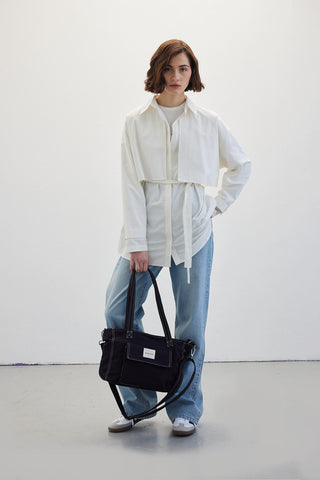 Belted Trench Shirt Ecru