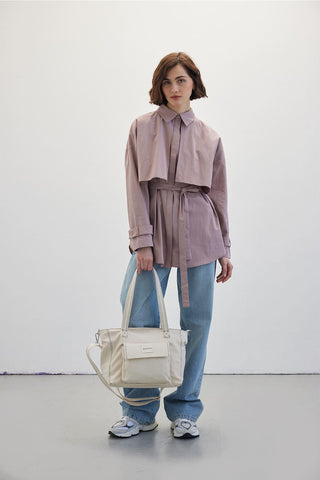 Belted Trench Shirt Dusty Rose