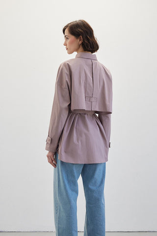 Belted Trench Shirt Dusty Rose