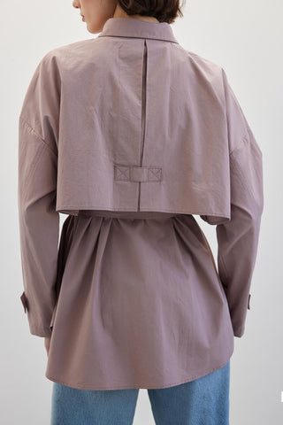 Belted Trench Shirt Dusty Rose