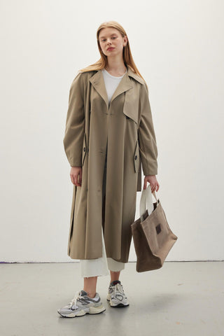 Double-Breasted Trench Coat Desert Sand